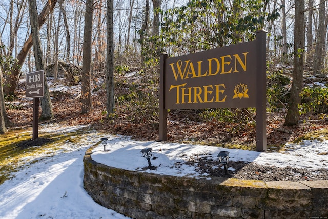 view of community sign