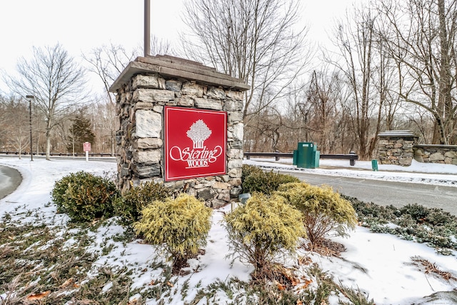 view of community sign