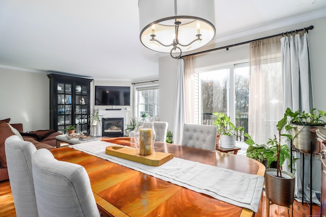 dining room featuring crown molding