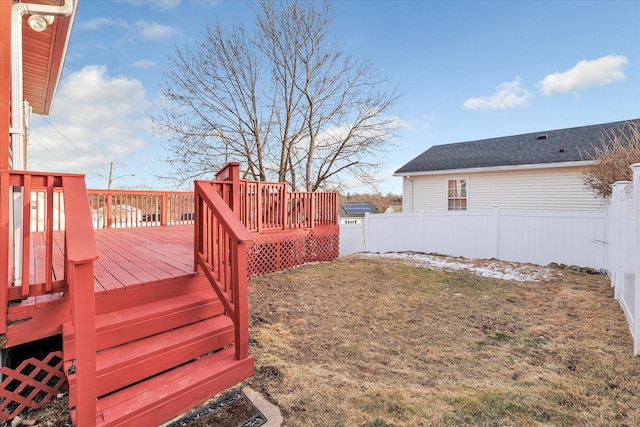 view of yard featuring a deck