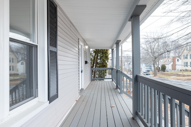 wooden deck with covered porch