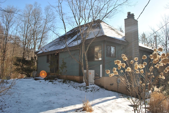 view of snowy exterior