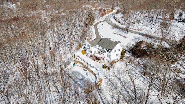 view of snowy aerial view