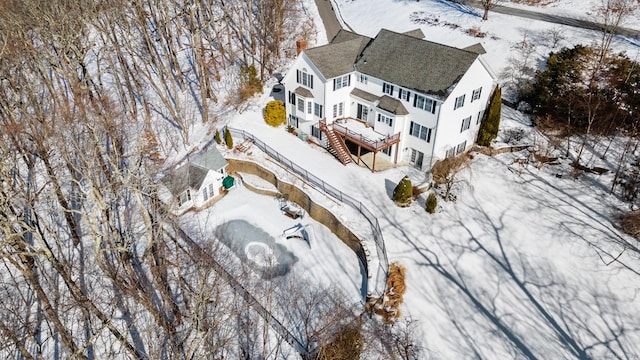 view of snowy aerial view