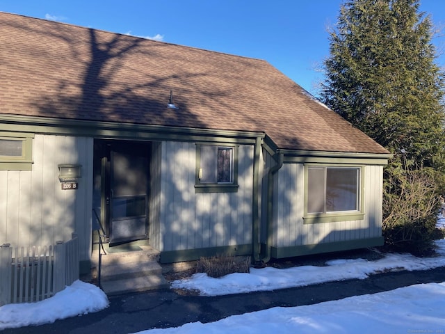 view of snowy exterior