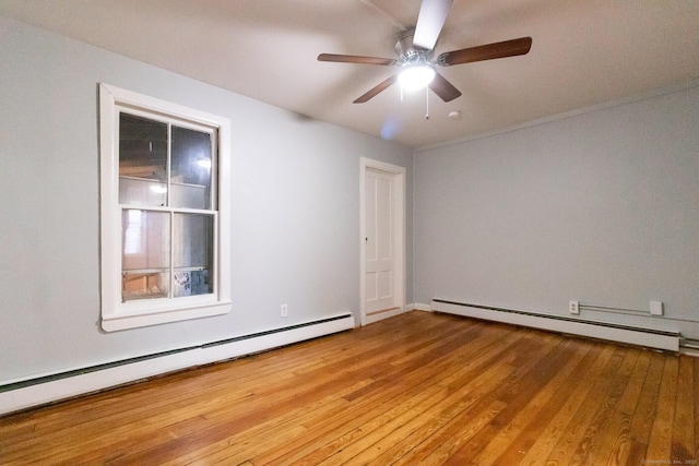175 Main St, Winchester, CT 06098 - spare room with hardwood / wood-style floors, ceiling fan, and baseboard heating