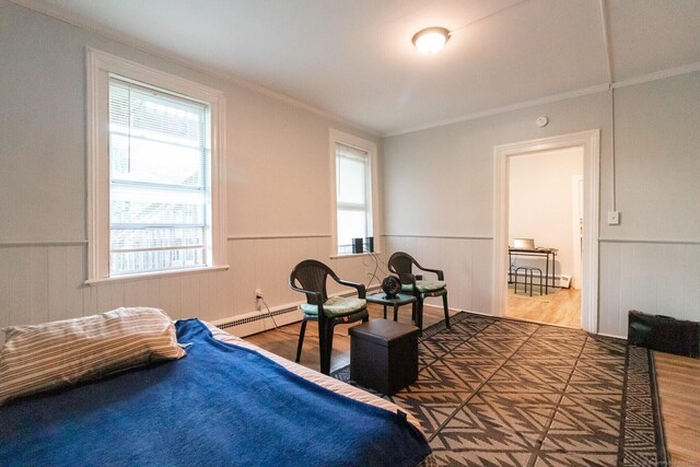 175 Main St, Winchester, CT 06098 - bedroom with crown molding, hardwood / wood-style floors, and multiple windows