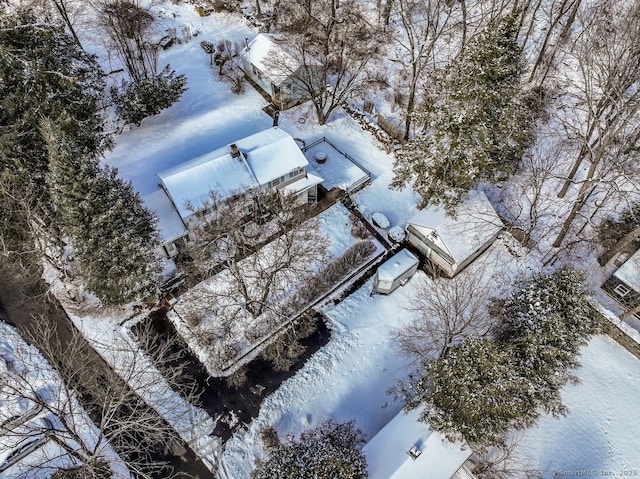 view of snowy aerial view