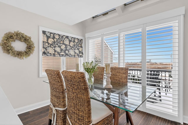 dining room featuring dark wood-type flooring