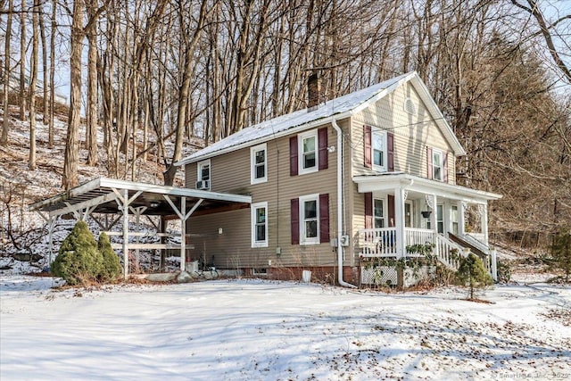 exterior space with a porch