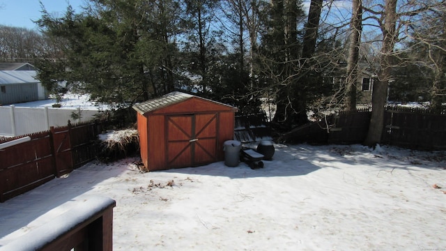 view of snow covered structure