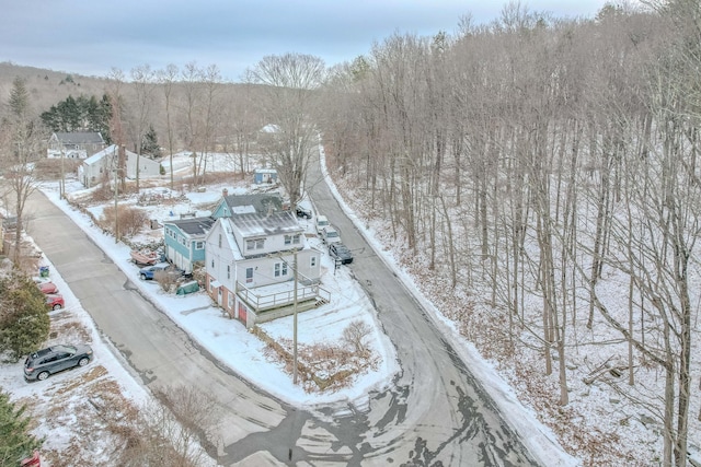 view of snowy aerial view