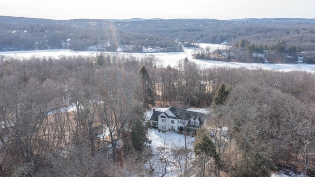 view of snowy aerial view