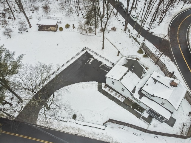 view of snowy aerial view