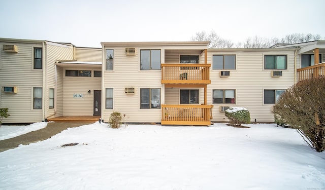 view of snow covered property