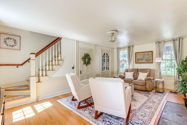 living room featuring light hardwood / wood-style floors