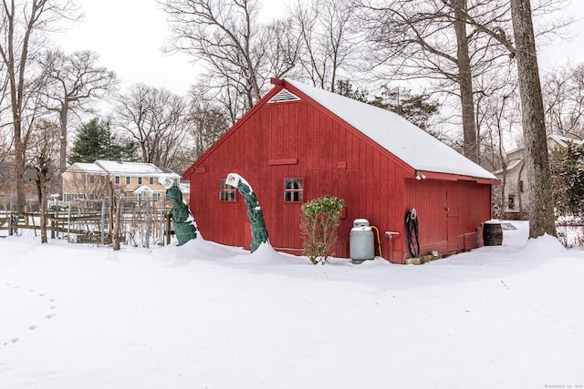 view of snow covered structure