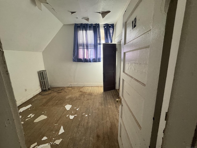 bonus room with vaulted ceiling and wood finished floors