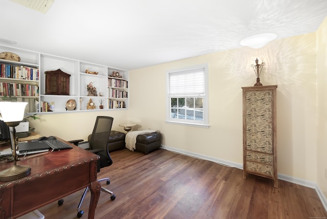 office featuring dark wood-type flooring