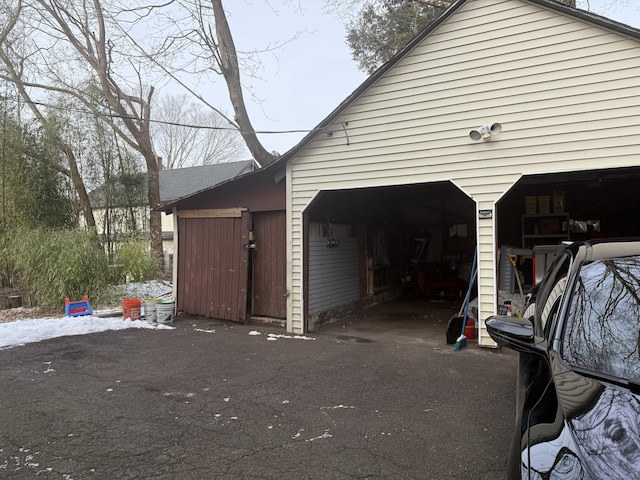 view of garage