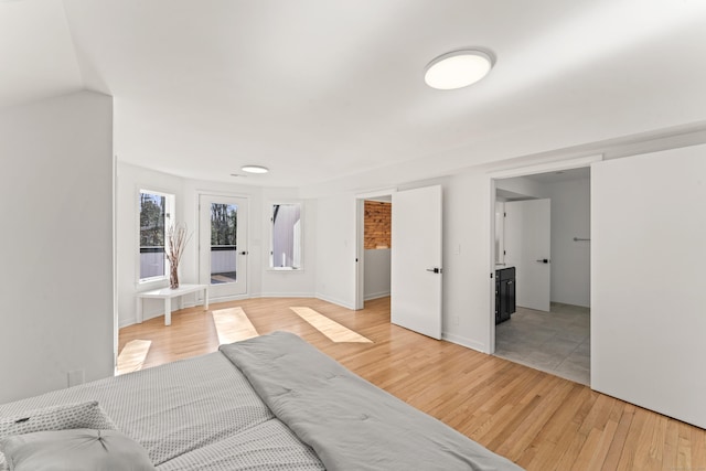 bedroom featuring light hardwood / wood-style floors