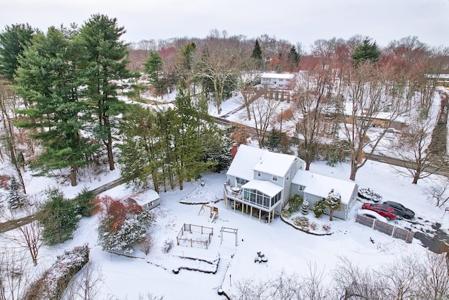 view of snowy aerial view