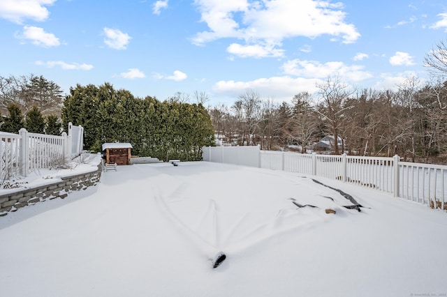 view of snowy yard