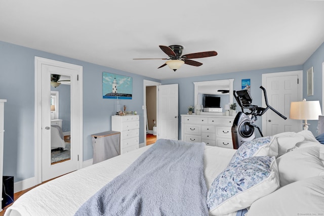 1379 Old N Colony Rd, Meriden, CT 06450 - bedroom with a ceiling fan and wood finished floors