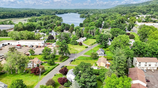 1379 Old N Colony Rd, Meriden, CT 06450 - drone / aerial view of a large body of water and a heavily wooded area