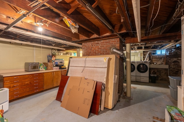 1379 Old N Colony Rd, Meriden, CT 06450 - unfinished below grade area featuring independent washer and dryer