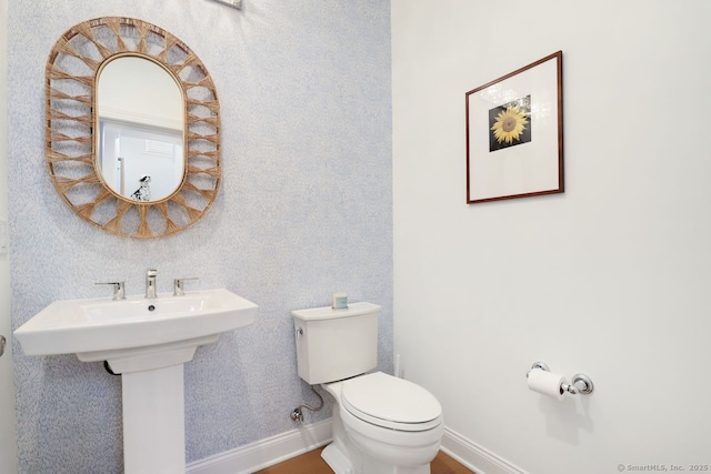 bathroom with sink and toilet