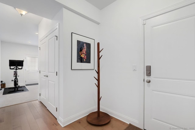 entrance foyer featuring light hardwood / wood-style flooring