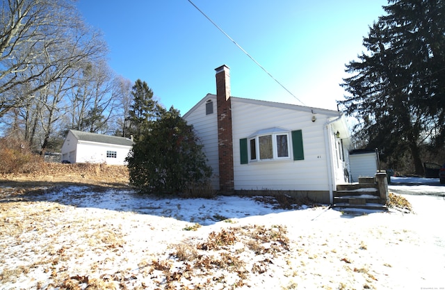 view of snowy exterior