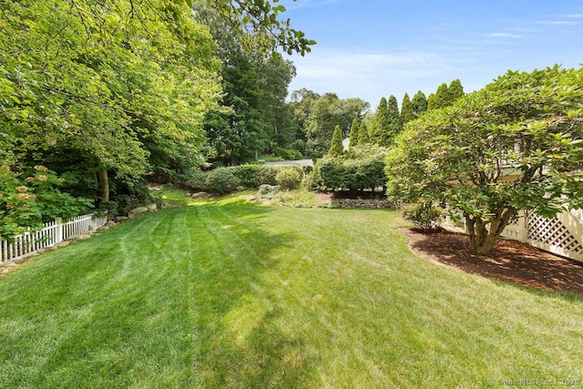 view of yard with fence