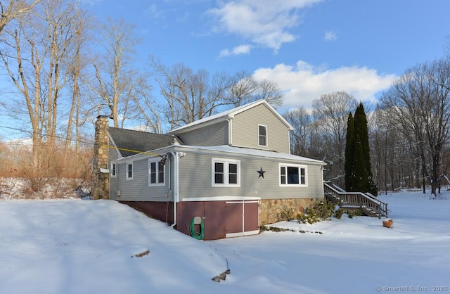 view of snowy exterior