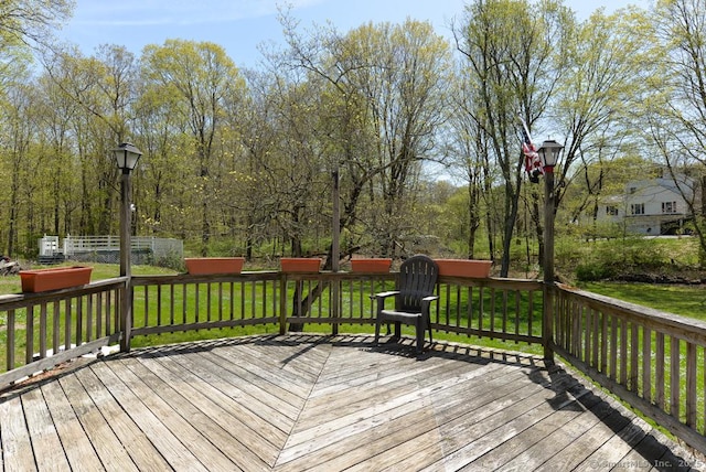 79 Jacob Rd, Southbury, CT 06488 - wooden terrace with a lawn