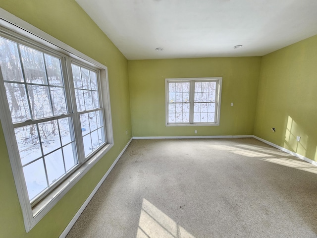 empty room featuring plenty of natural light and carpet flooring