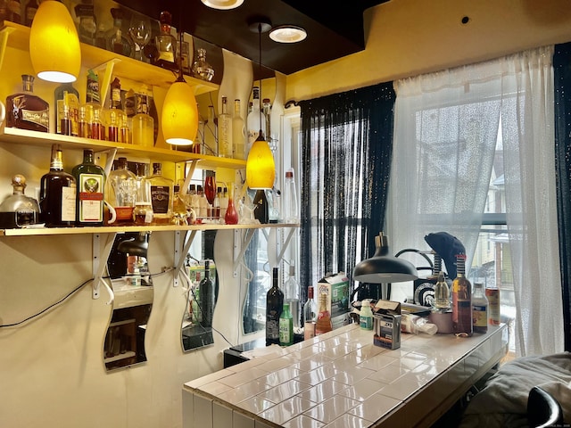 kitchen with tile counters