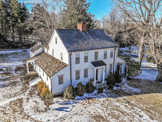 view of snowy exterior