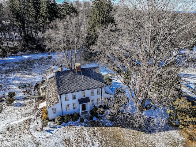 view of snowy aerial view