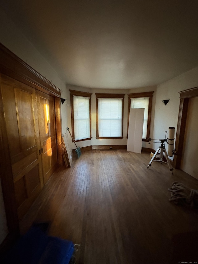 unfurnished living room with wood-type flooring