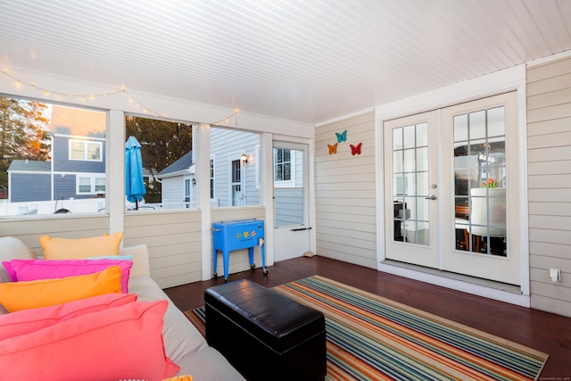 sunroom with french doors