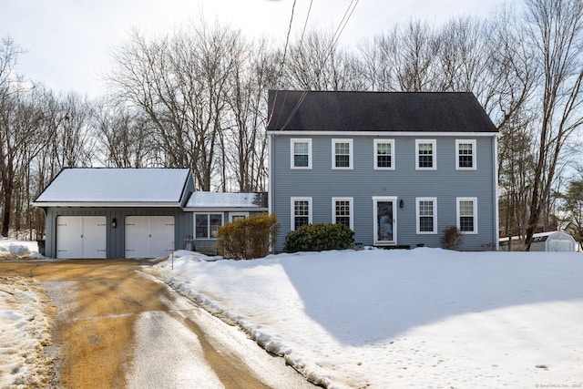 colonial-style house with an attached garage