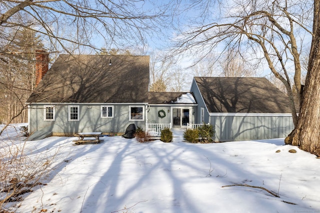 exterior space with a chimney