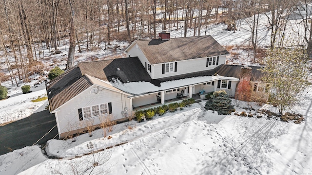 view of snowy aerial view