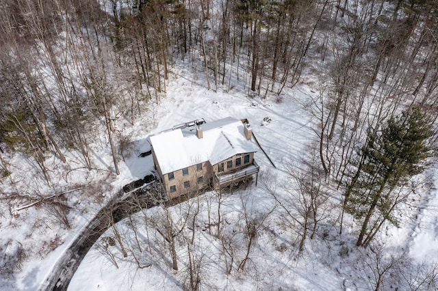 view of snowy aerial view