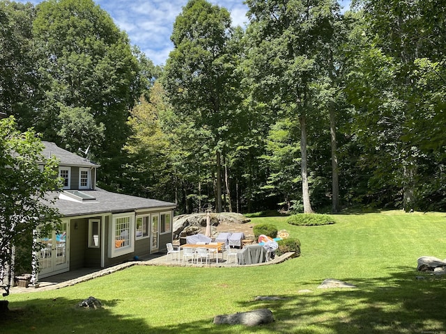 view of yard featuring a patio area