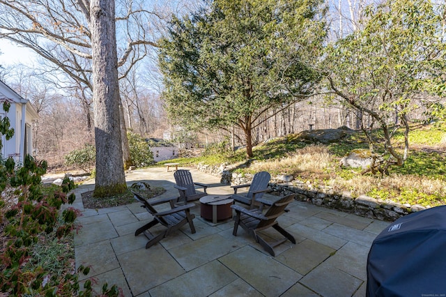 view of patio / terrace with a grill