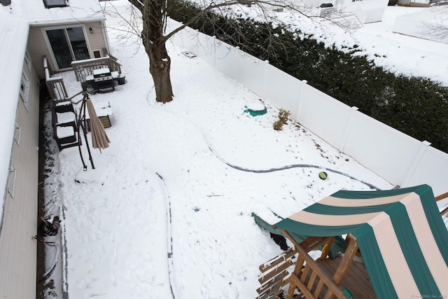 view of snowy aerial view