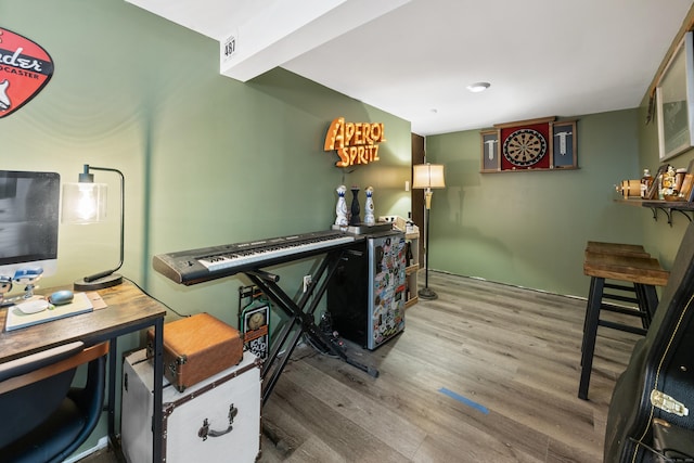 office area featuring hardwood / wood-style flooring